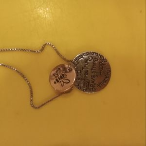 Sterling silver necklace with multiple positive sayings